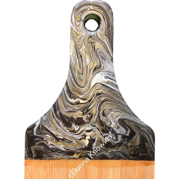 NWOT Fluid Art Bamboo Serving Paddle, Cheese Board - Picture 5 of 9